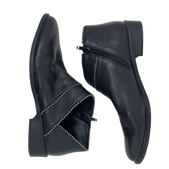 Lucky Brand Womens Perrma Leather Embellished Moto Ankle Boots Black Size 8M - Picture 5 of 9